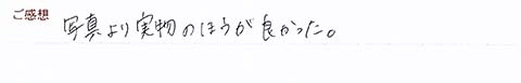 実筆のご感想 T&H様